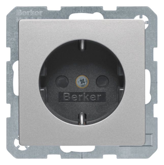 Berker 47236084 Steckdose SCHUKO m.erh.BS Q.1/Q.3 alu samt lackiert