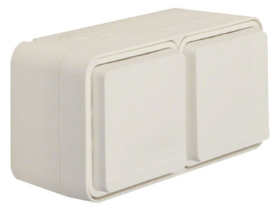 Berker 47843512 Steckdose SCHUKO 2fach waagerecht m.Klappd. Ap W.1 weiß