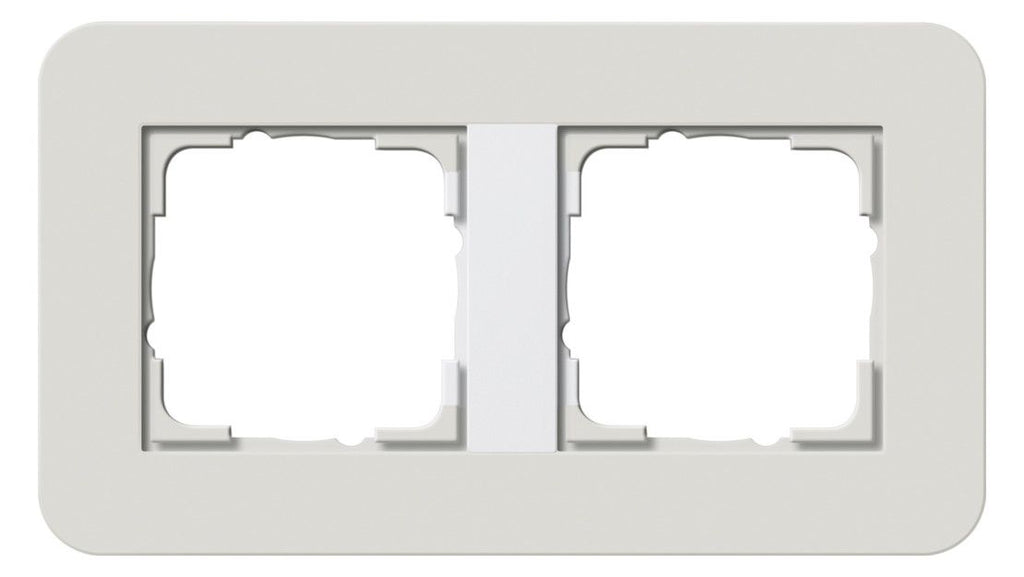 GIRA 0212411 Abdeckrahmen 2fach E3 Hellgrau/Reinweiß glänzend Soft-Touch