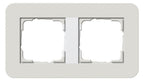 GIRA 0212411 Abdeckrahmen 2fach E3 Hellgrau/Reinweiß glänzend Soft-Touch