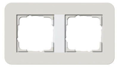 GIRA 0212411 Abdeckrahmen 2fach E3 Hellgrau/Reinweiß glänzend Soft-Touch