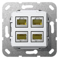GIRA 569903 Modular Jack RJ45 Cat.6A 10Gbit 4fach Einsatz Reinweiß glänzend