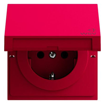 GIRA 4454708 SCHUKO-Steckdose KD WSV Flächenschalter Rot