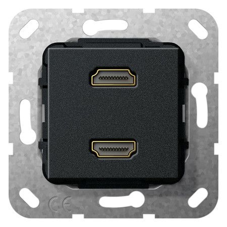 GIRA 567110 HDMI 2fach Kupplung Einsatz Schwarz matt