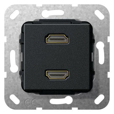 GIRA 567110 HDMI 2fach Kupplung Einsatz Schwarz matt