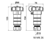 Bals 7424 Schuko-Kupplung TN 16A 3p IP68 bronzegrün belg./franz.