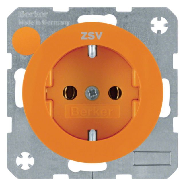 Berker 47432007 Steckdose SCHUKO m.Aufdruck R.1/R.3 orange glänzend