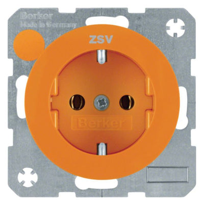 Berker 47432007 Steckdose SCHUKO m.Aufdruck R.1/R.3 orange glänzend