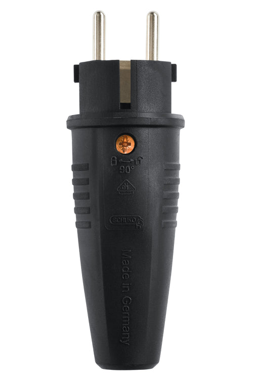 ABL 100000043 Expert Stecker SCHUKO & fr-be Gummi (TPE) schwarz sv IP44 Typ