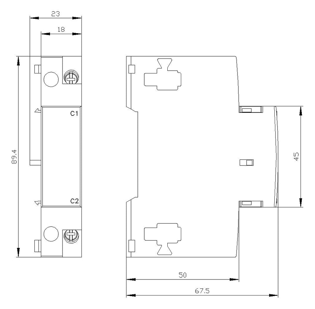 Siemens 3RV2902-1DB0 Spannungsauslöser AC 20-24V 100% ED AC 20-70V