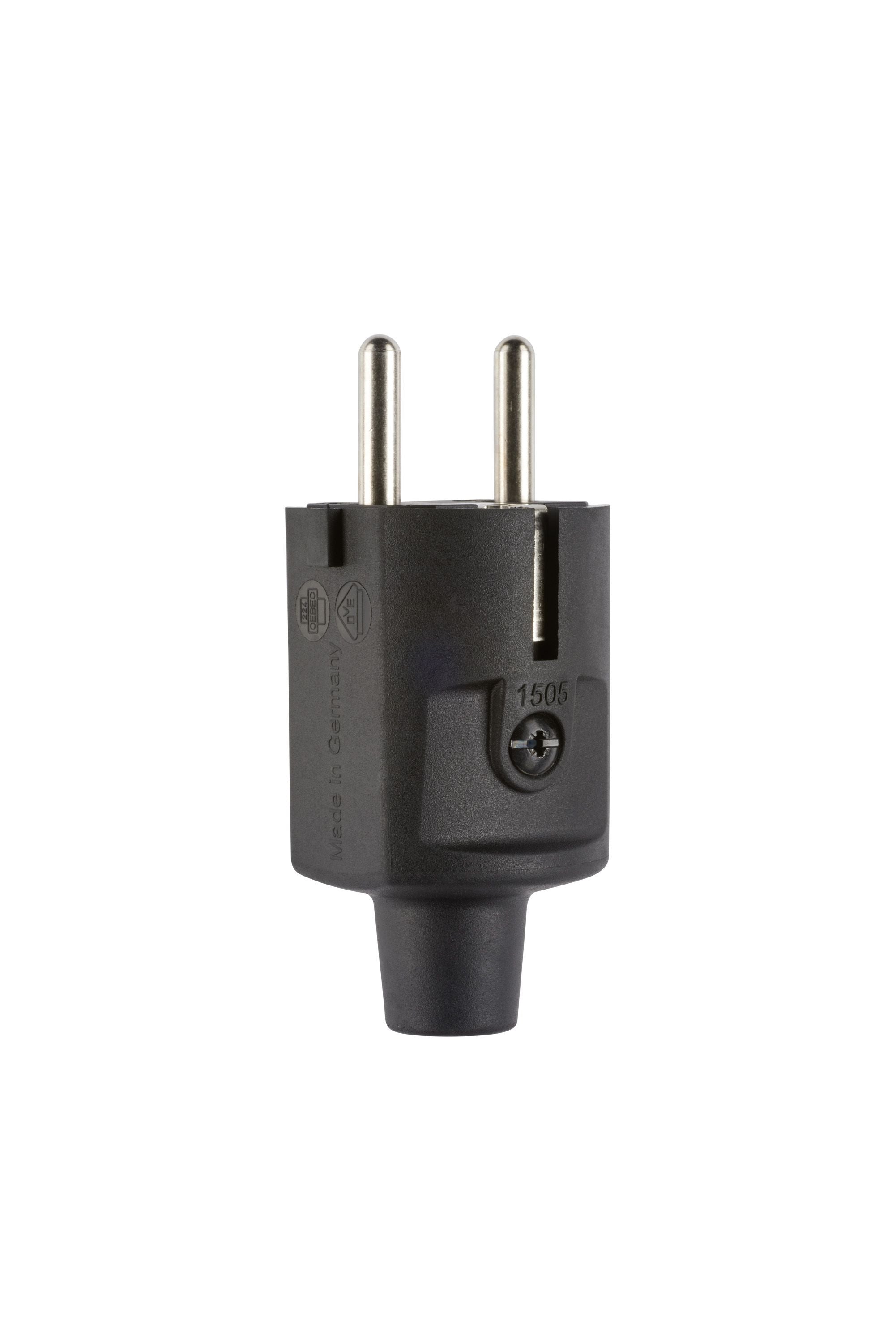 ABL 100000044 Compact Stecker SCHUKO & fr-be TPE schwarz IP20 Typ 1505