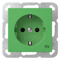 GIRA 4453107 SCHUKO-Steckdose m.Shutter SV System 55 Grün glänzend