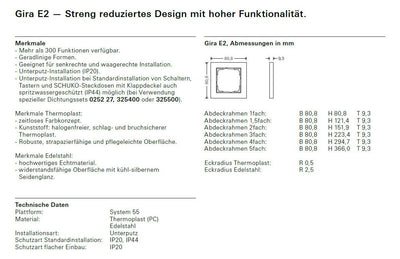 GIRA 109125 Abdeckrahmen 1fach BSF E2 Farbe Alu