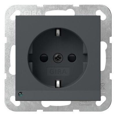 GIRA 417028 SCHUKO-Steckdose LED-Leu.+ Shutter System 55 Anthrazit