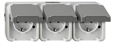 Mert MEG 2391-8029 SCHUKO-Dreifach- Steckdose lgr waag. AQUASTAR