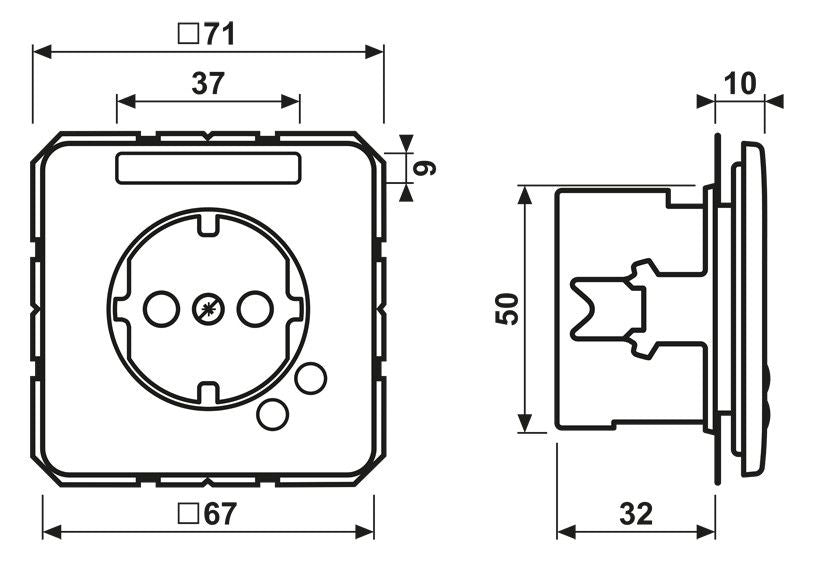 Jung 521 ZNAUF SCHUKO Steckdose 16 A 250V ~ Schraubklemmen m.ÜSS,
