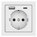 GIRA 245970 SCHUKO SP USB-Spannungsvers. 2f Typ A/C Flächenschalter Reinweiß