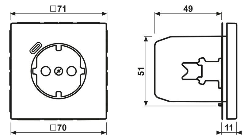 Jung LS1520-18C SCHUKOsteckdose m.USB Typ C