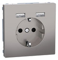 Mert MEG 2366-6050 Schuko-Steckdose m.USB Ladegerät Nickelmetallic
