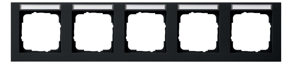 GIRA 109509 Abdeckrahmen 5fach waager. BSF E2 Schwarz matt