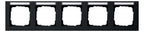 GIRA 109509 Abdeckrahmen 5fach waager. BSF E2 Schwarz matt