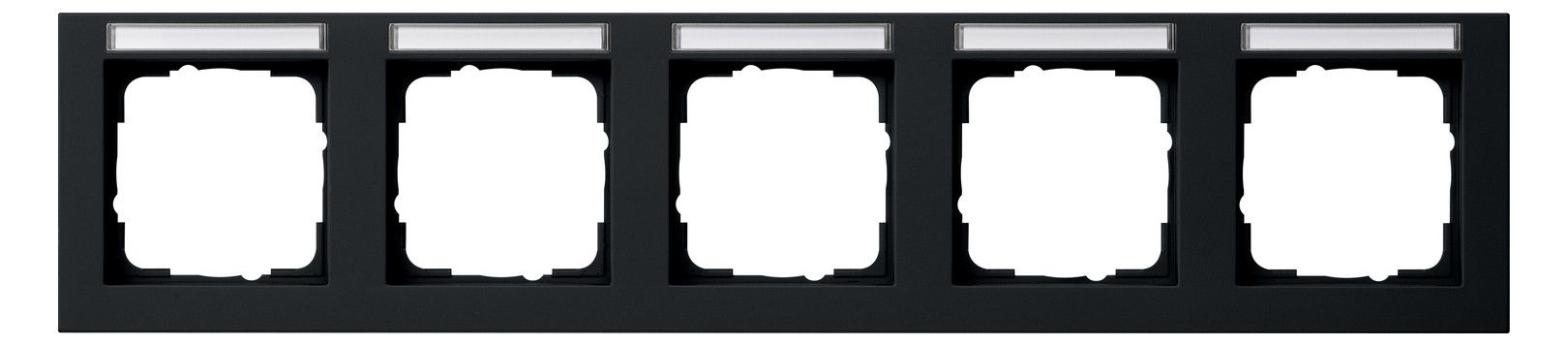 GIRA 109509 Abdeckrahmen 5fach waager. BSF E2 Schwarz matt