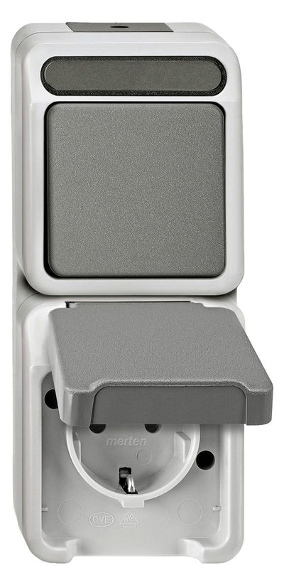 Mert MEG 3495-8029 Kombination SCHUKO- Steckdose lichtgrau AQUASTAR