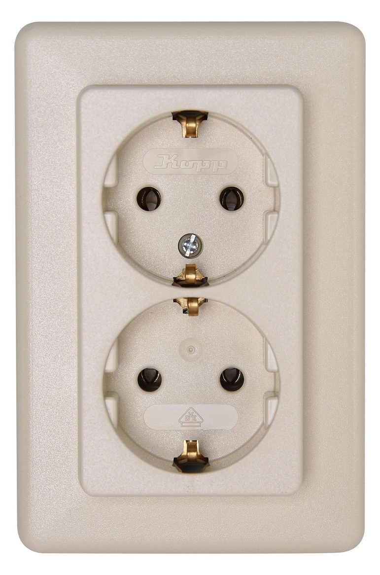 Kopp 912601067 EURPA Schuko Steckdose 2f Komplettgerät cremeweiß
