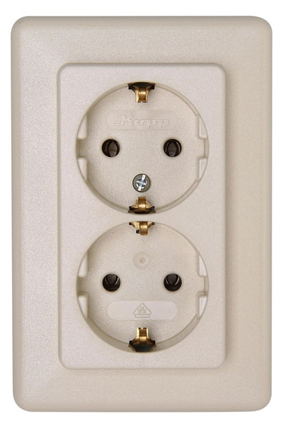 Kopp 912601067 EURPA Schuko Steckdose 2f Komplettgerät cremeweiß