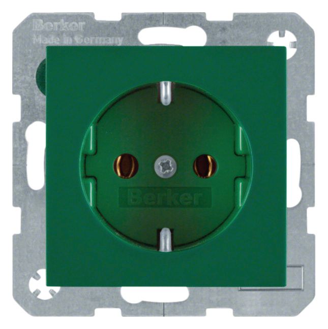 Berker 47438913 Steckdose SCHUKO S.1 grün glänzend