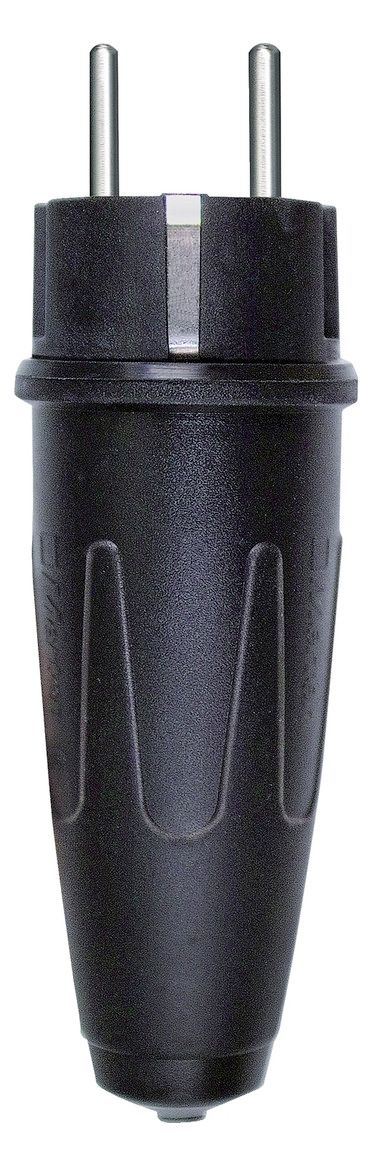 Mert 123551 Schwerer Vollgummi-SCHUKO- Stecker schwarz