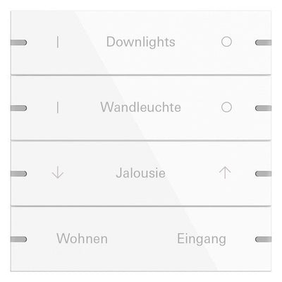GIRA 5034903 Wippenset 4fach indiv. Tastsensor4 TS4 Alu Reinweiß gl.(lack.)