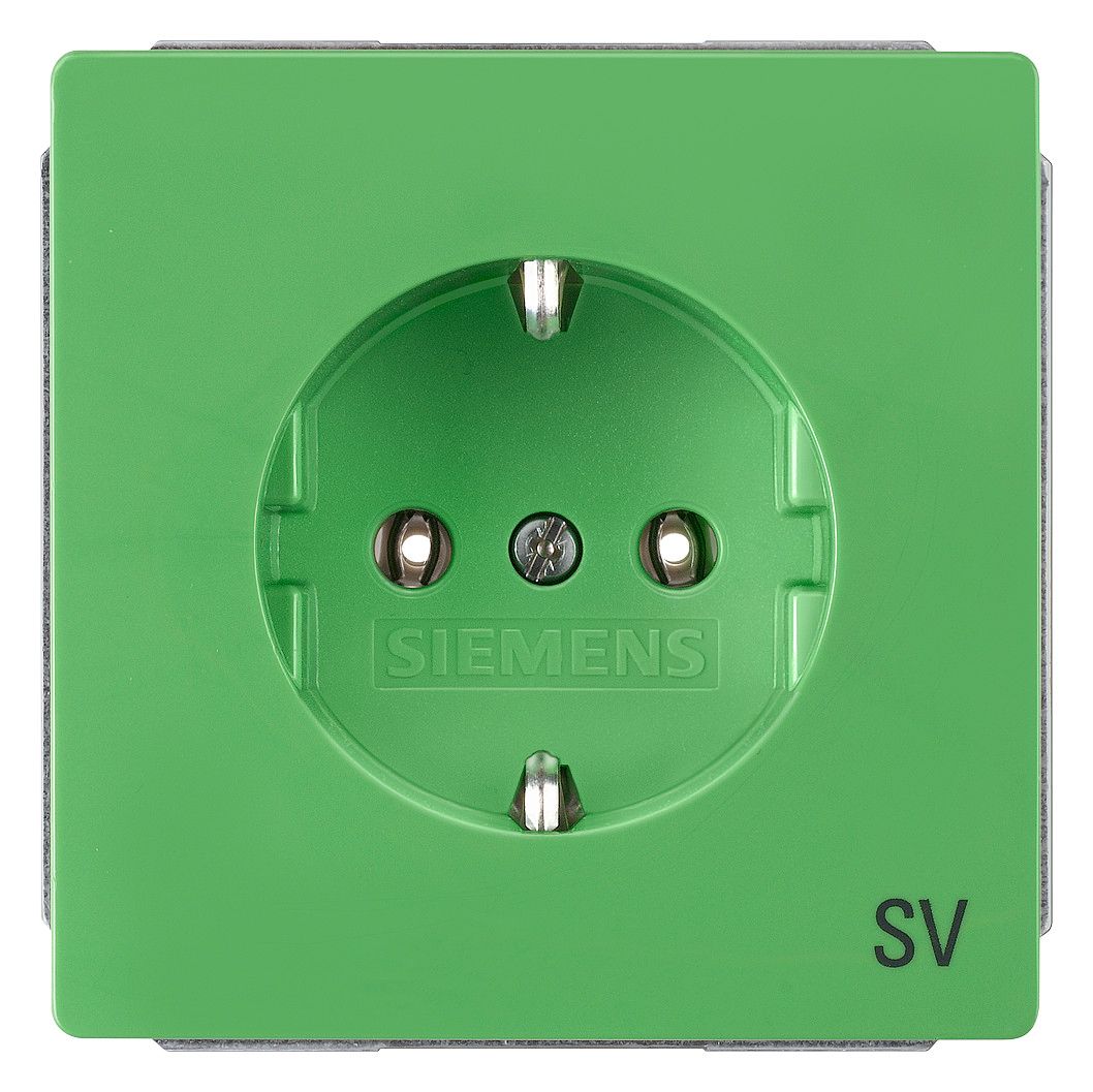 Siemens 5UB1815 DELTA style grün SCHUKO Steckdose 10/16A 250V Feld+erh.Ber.