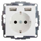 Kopp 296229080 ATHENIS UP Schuko Steckdose 2 USB Ladebuchsen reinweiß