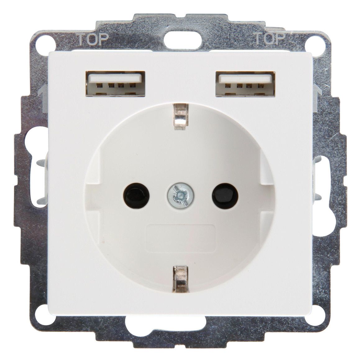 Kopp 296229080 ATHENIS UP Schuko Steckdose 2 USB Ladebuchsen reinweiß