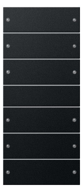 GIRA 2186005 Wippenset 6fach (3+3) System 55 Schwarz matt (lackiert)