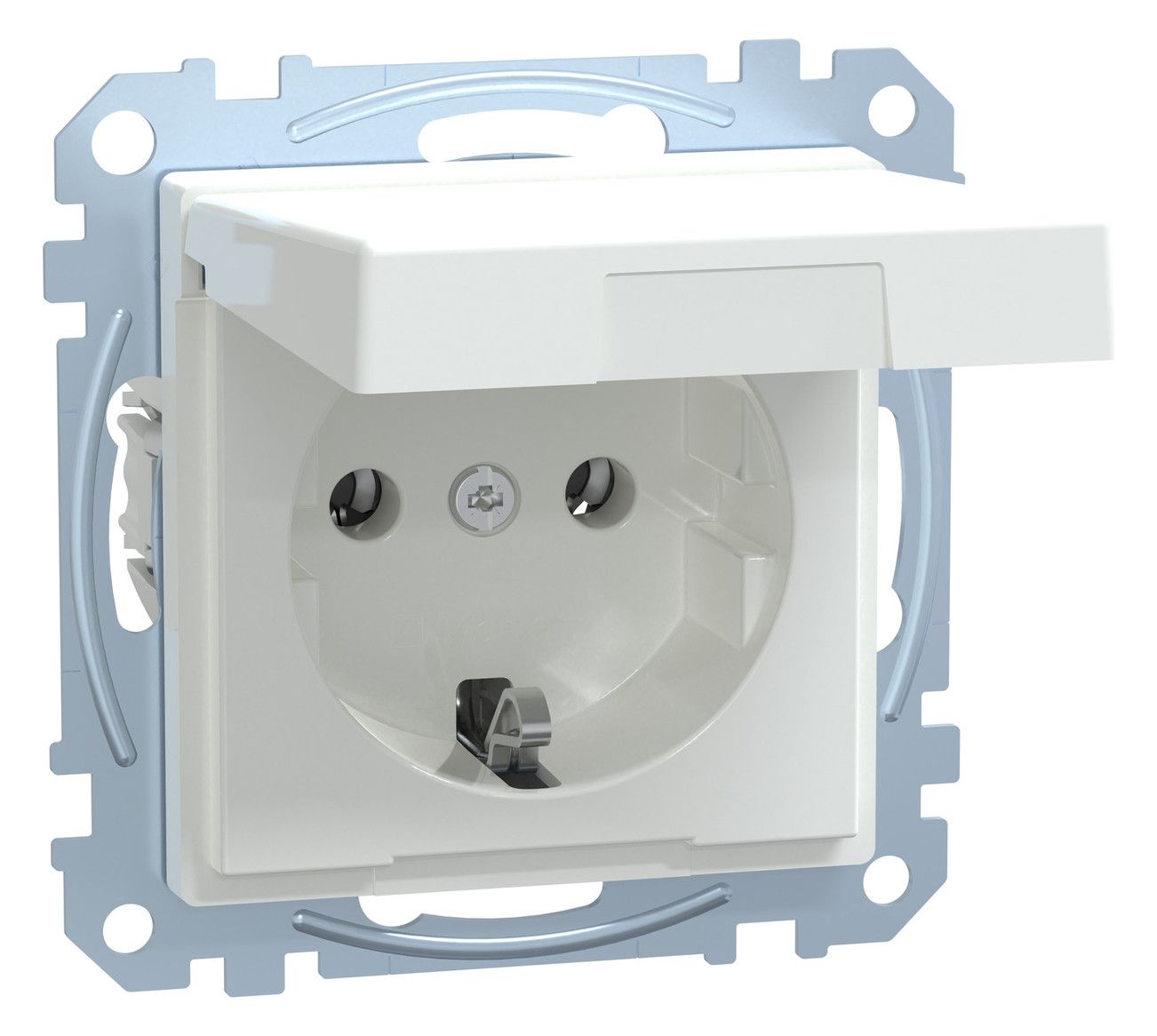 Mert MEG 2311-0325 SCHUKO-Steckdose StK m.Klappdeckel aktivweiß glänzend Sys.M