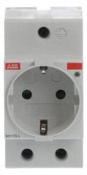 ABB M1175-L SCHUKO-Steckdose M1175-L lichtgrau, RAL 1173 m.Kontrollleuchte