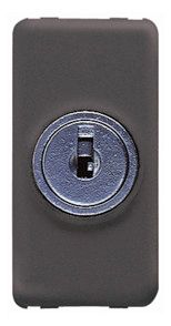 GEWISS GW21008 Wechselschalter Schlüssel System m.Schlüssel 1M 1P 10AX Schwarz