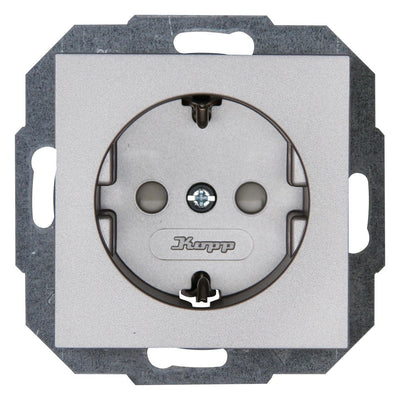 Kopp 940047086 ATHENIS Schuko Steckdose erh.Ber.schutz stahl