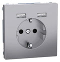 Mert MEG 2366-6036 Schuko-Steckdose m.USB Ladegerät Edelstahl