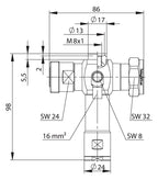 TEGA 100024581 7-16 Überspannungs- ableiter (m-f) 380-512MHz 50Ohm