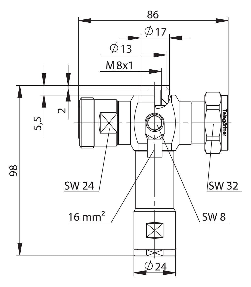 TEGA 100024581 7-16 Überspannungs- ableiter (m-f) 380-512MHz 50Ohm