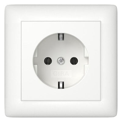 GIRA 444027 SCHUKO-Steckdose Vollplatte Standard 55 Reinweiß seidenmatt