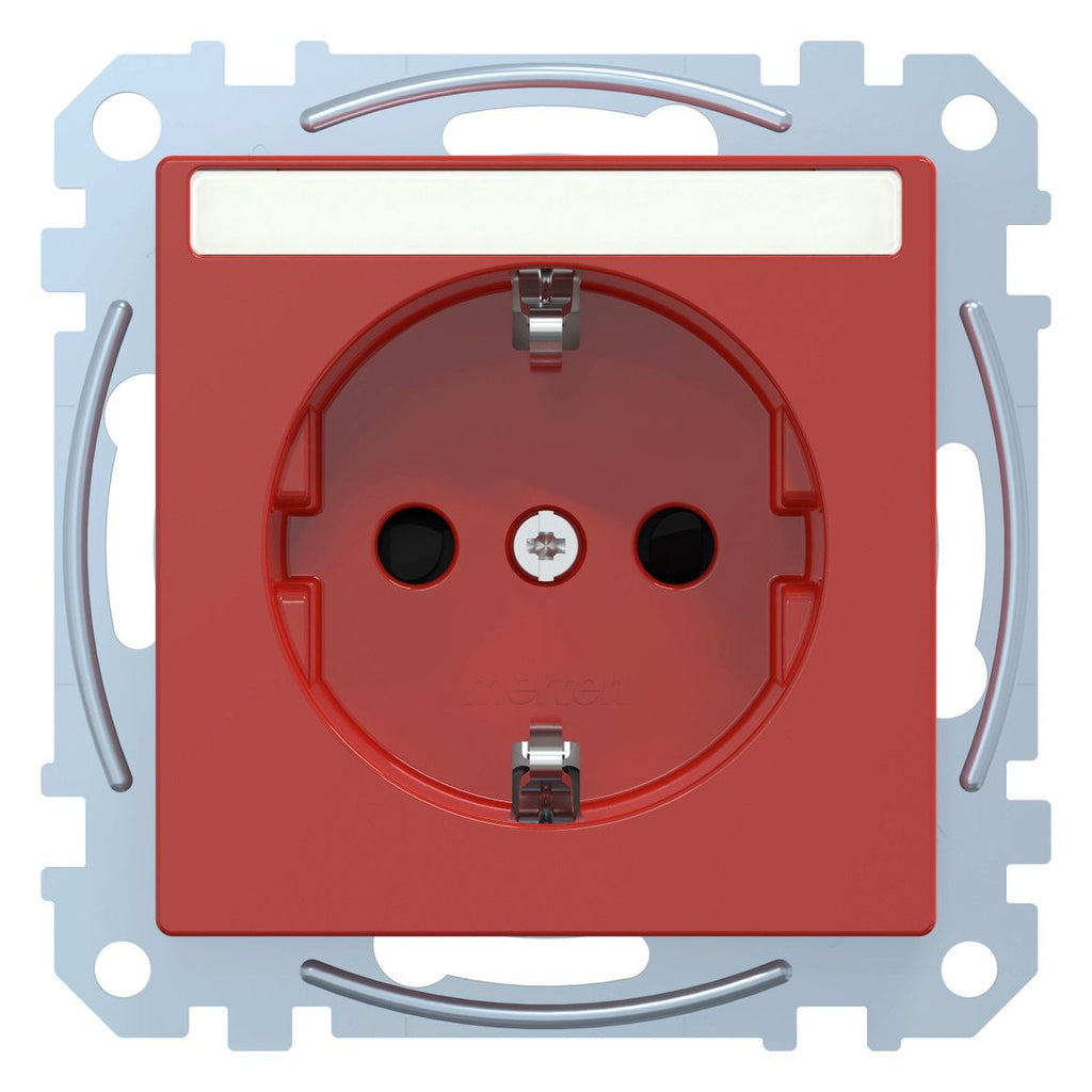 Mert MEG 2302-0306 SCHUKO-Steckdose BRS Sonder m.Schriftfeld StK rubinrot Sys.M