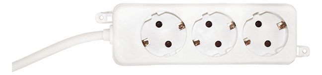 Bachmann 387.274S SELLY 3xSchuko weiß Strom 1,5m Schuko montierbar