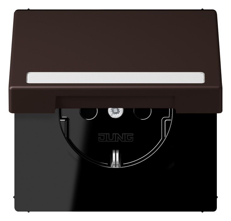 Jung LC1520BFNAKL252 SCHUKO-Steckd.KI m. Klappdeckel m.S