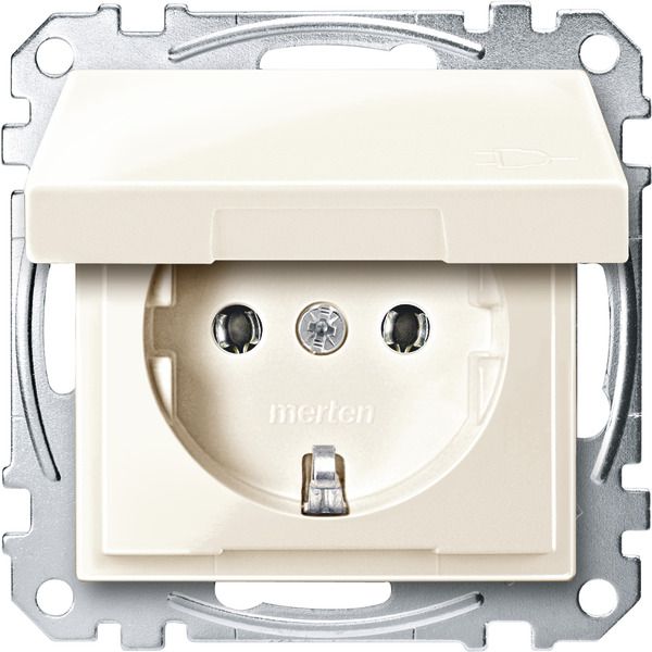 Mert MEG 2311-0344 SCHUKO-Steckdose StK m.Klappdeckel weiß glänzend System M