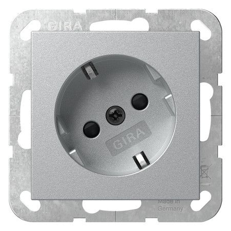 GIRA 441826 SCHUKO-Steckdose 30°+Shutter System 55 Farbe Alu