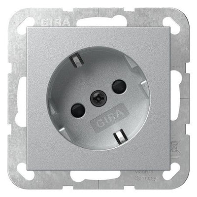 GIRA 441826 SCHUKO-Steckdose 30°+Shutter System 55 Farbe Alu